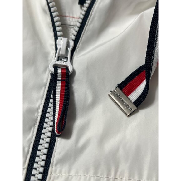 Tommy Hilfiger Womens White Hooded Windbreaker Jacket Medium - Picture 6 of 7